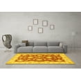 thumbnail image 3 of Ahgly Company Machine Washable Indoor Round Oriental Yellow Traditional Area Rugs, 7' Round, 3 of 4