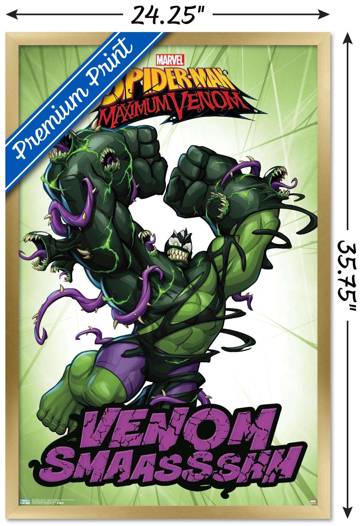 Marvel Comics TV - Spider- Man: Maximum Venom - Venom Smash Wall Poster, 22.375" x 34", Framed