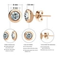 thumbnail image 3 of 555Jewelry Womens Stainless Steel Round Solitaire Bezel Sparkly Brilliant Cute Assorted Multiple Colors Jewelry Fashion Accessory Stud Earring Set Pair, Pink Gold & White Cubic Zirconia, 3 of 4