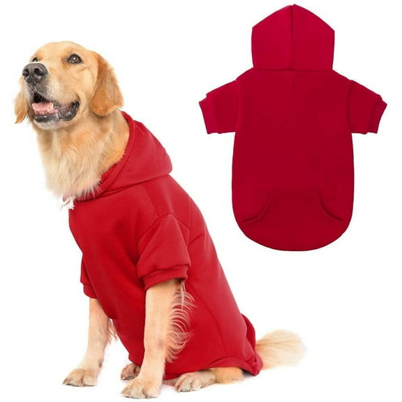 Walbest Basic Dog Hoodie, Soft and Warm Dog Hoodie Sweater with Leash Hole and Pocket, Dog Winter Coat, Cold Weather Clothes for XL-5XL Dogs