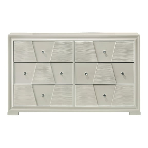 Furniture of America Rein Modern 6-Drawer Dresser, White