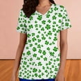 thumbnail image 2 of Craaazy Women's St Patricks Day Short Sleeve Shirts Casual V-neck Pockets Tops Gifts, 2 of 6