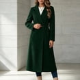 thumbnail image 4 of Trikvn Long Wool Blend Pea Coat for Women Notched Lapel Belted Waist Double Breasted Long Sleeve Elegant Overcoat with Pockets Winter Dressy S-3XL, 4 of 6