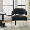 thumbnail image 5 of Locus Bono Modern Accent Chair, Curved Back Arm Chair for Living Room, for Adult, Sherpa Material,Black, 5 of 6