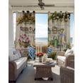 thumbnail image 3 of Spring Daisy Black Out Curtains 54 Inch Long, Short Curtains for Small Window, Flowers Farmhouse Leaves Floral Pots Country Retro Room Darkening Window Curtains for Kitchen Bedroom 42"x54" 2 Panels, 3 of 8