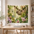 thumbnail image 5 of Sloth Hanging on Mossy Branch with Waterfall in Tropical Forest, Dreamy Fantasy for Wildlife Lovers, Botanical Wall Art Decor, Housewarming Gift, Tapestry Wall Hanging for Living Room and Bedroom, 5 of 7