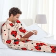 thumbnail image 6 of Fotbe Red Ladybug Pattern Long Sleeve Pajama Set for Men,Sleepwear Set,2-piece Loungewear Set,Soft PJs Comfy Nightwear with Pockets-X-Large, 6 of 7
