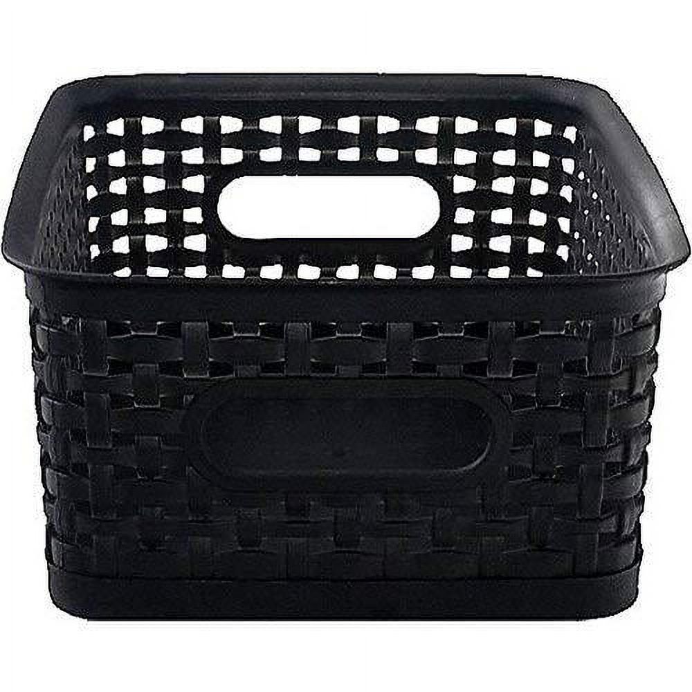 Weave Design Plastic Bin Small, Black, 9.875"L x 7.375"W x 4"H - image 2 of 4