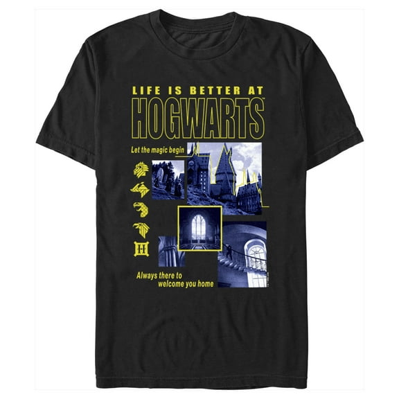 Men's Harry Potter Life is Better at Hogwarts  Graphic Tee Black 2X Large