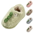 thumbnail image 4 of Otqutp Kids Warm Slippers Fashion Cute Autumn and Winter Boys and Girls Slippers Flat Bottom Round Toe Soft and Comfortable Warm Solid Color Dinosaur Shape(Pink,2-2.5 Years), 4 of 4