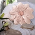 thumbnail image 7 of 2Pcs Flower Pillow Cushion Round Aesthetics Decorative Throw Pillow 15.7" Velvet Flower Shaped Pillow for Bed Sofa Couch Vanity Chair (Pink), 7 of 7