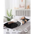 thumbnail image 4 of Black White Stripe Body Pillow Covers, Modern Rustic Vertical Striped Soft Bed Throw Pillowcases Breathable Cooling Long Lumbar Body Pillow Sham Cover for Bed Sofa 20''x54'', 4 of 7