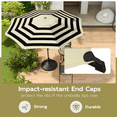 thumbnail image 4 of Abba Patio 9ft Outdoor Patio Umbrella, Push Button Tilt and Crank, 8 Ribs, Black & Cream Stripe, 4 of 11