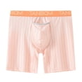 thumbnail image 2 of TANBOM Men's Sexy Long Nylon Boxer Briefs Soft Breathable Big Pouch Orange M, 2 of 6