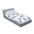 thumbnail image 2 of Ambesonne Animal Fitted Sheet & Pillow Sham Set, Japanese Style Carp, Twinxl, Dark Blue, 2 of 2