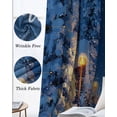 thumbnail image 6 of Navy Blue Christmas Blackout Curtains for Bedroom, Thermal Insulated Drapes, Xmas Tree Snowflake Winter Forest Black Out Curtains 63 Inch Long Room Darkening Kitchen Curtains 42"x63" 2 Panels, 6 of 8