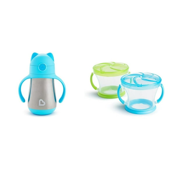 Vasos Munchkin Cool Cat de acero inoxidable para niños pequeños, 240 ml, paquete de 2