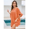 thumbnail image 5 of Justay Story Women's Swimsuit Cover Up Bathing Beach Vacation Swim Coverup for Women Batwing Sleeves, 5 of 7
