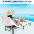 thumbnail image 5 of American Soft Linen 2-Packed Turkish Beach & Pool Lounge Chaise Cover with Pocket – Soft, Absorbent, Machine Washable, 86x32 Inches - White, 5 of 7
