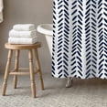 thumbnail image 3 of Creative Products Navy Modern Herringbone 71x74 Shower Curtain, 3 of 7