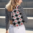 thumbnail image 5 of Balery Heart Black Buffalo Plaid Gingham Mochila Clásica Impresa Básica para Viaje, Mochila Escolar Resistente al Agua, Mochila de Lona con Correas Ajustables-Small, 5 of 5
