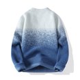 thumbnail image 5 of TFEOQRY Men's Crew Neck Gradient Color Sweater Knit Long Sleeve Casual Pullover Fall Winter Warm Top Khaki, 5 of 7
