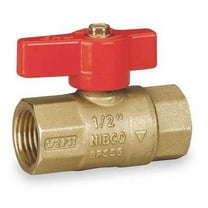Nibco 1/2" FNPT Brass Gas Ball Valve Inline GB1A