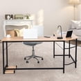 thumbnail image 2 of Giantex L-Shaped Working Desk, Computer Gaming Desk, Industry Modern Corner Study Writing Table for Home Office Workstation, Easy Assembly, Natural, 2 of 8