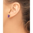 thumbnail image 3 of 14K Yellow Gold 9X7mm Emerald Cut Amethyst Earrings (9 X 7) Made In India xe68am, 3 of 5