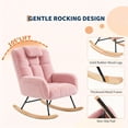 thumbnail image 6 of GARVEE Plush Teddy Upholstered Rocking Chair with High Backrest & Headrest for Nursery,Glider Rocker for Adults,Chair for Living Room Bedroom,Pink, 6 of 7