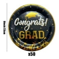 thumbnail image 3 of 50-Count Graduation 9-Inch Paper Plates, Disposable Party Dinnerware for Graduation Celebrations E#050 black, 3 of 6