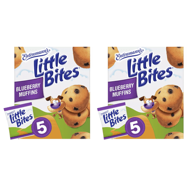 Entenmann's Little Bites Blueberry Mini Muffins, 5 ct pack of 2, Blueberry Mini Muffins, Entenmann's Muffins, Little Bites Muffins, Snack Muffins, Pack of 2