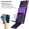 thumbnail image 2 of for Galaxy S21 Ultra Case Wallet 4-Card Flip Cover Credit Card Holder Slot Back Pocket Dual Layer Protective Hybrid Hard Shell Bumper Armor Case for Samsung S21 Ultra 6.8 Purple, 2 of 13