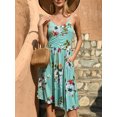 thumbnail image 4 of QINCAO Dresses for Women Sleeveless Summer Dress A Line Spaghetti Strap Sundresses with Pockets,L(12-14), 4 of 5