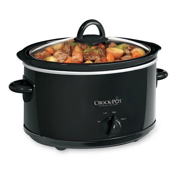 Crock-Pot Olla de cocción lenta manual de 4 cuartos, negra