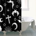 thumbnail image 4 of Black Halloween Bat Spider Pattern Shower Curtain 84"x72" ,Bathroom Decorative Shower Curtains Set with 12 Hooks,Modern Waterproof Washable Shower Curtain, 4 of 6