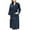 Navy, variant on Odeerbi 2025 Couples Robes Solid Bandage Robe Bathrobe Gown Pajamas Long Sleepwear Pocket Waistb and+Belts Sky Blue