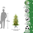 thumbnail image 3 of Flower Dance® 4ft Christmas Tree with 100 Warm White LED Lights, 298 PE+PVC Tips, Auto-Unfold Memory Wire, Hinged Structure & Stable Metal Stand – Easy Assembly Holiday Tree, 3 of 13