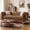 Brown, variant on Christopher Knight Home 73.5" Chesterfield Sofa, Tufted PU Leather Couch with Flared Arms, Black