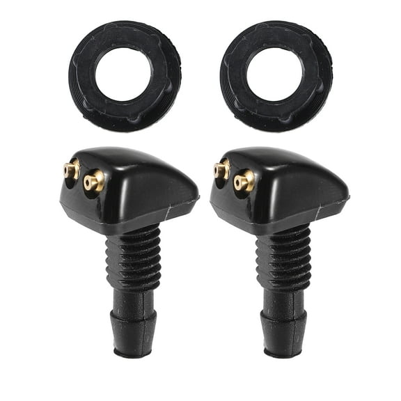 Unique Bargains Front Adjustable Windshield Wiper Washer Nozzle Spray Jet Black 2 Pcs