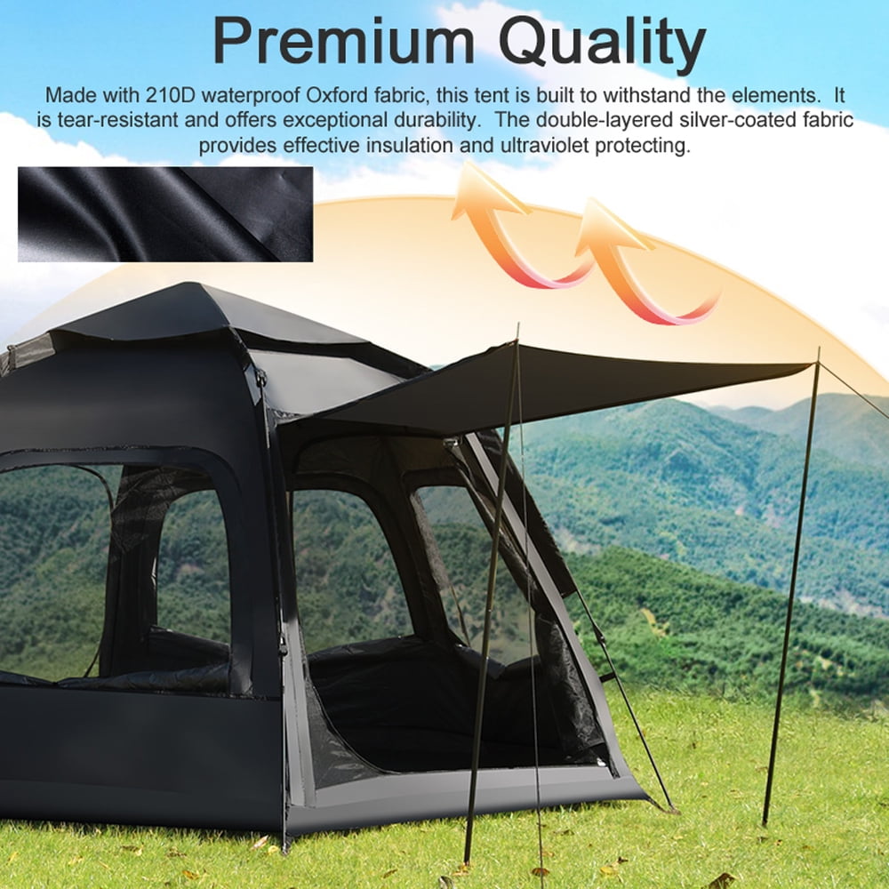 Eccomum Waterproof Instant Camping Tent - 2/3/4 Person Easy Quick Setup Dome Family Tents for Camping, Beach tent