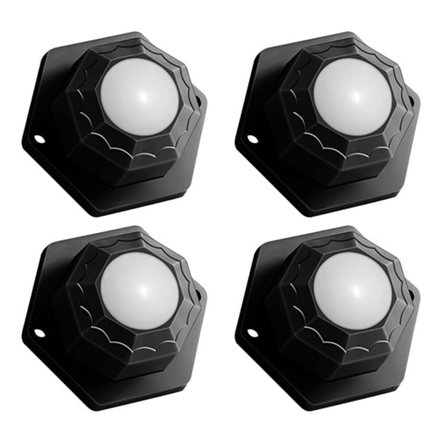 Ruedas Giratorias Adhesivas para Muebles Pequeños (bola Goma Negra) 4 Uds.