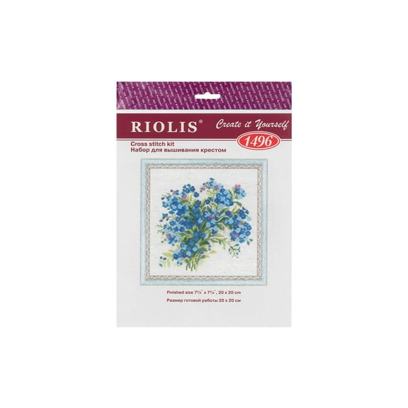 Riolis R1496 8 x 8 in. Forget Me Nots Counted Cross Stitch