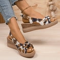 thumbnail image 5 of Mepaouo Womens Slingback Wedge Sandals Summer Beach Dressy Shoes Peep Toe Platform Slip on Sandals, 5 of 8