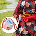 thumbnail image 2 of Japanese Drawstring Bag Coin Purse Lunch Bag Portable Jewelry Food Pouch Blue Pink, 2 of 8