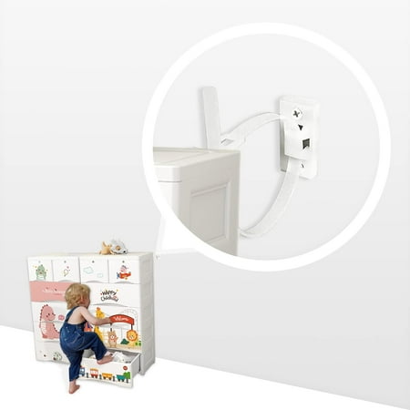 10 Sets Furniture Straps, Baby Furniture Straps,Baby Proofing Anti-Tip Furniture Anchor Straps kit, Anti-tip Furniture Strap Set,for Child Pets Puppy Safety,Furniture Wall Anchor (10 Sets)