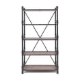 thumbnail image 3 of Industrial Looking Bookshelf, Rustic Oak & Black, 3 of 10