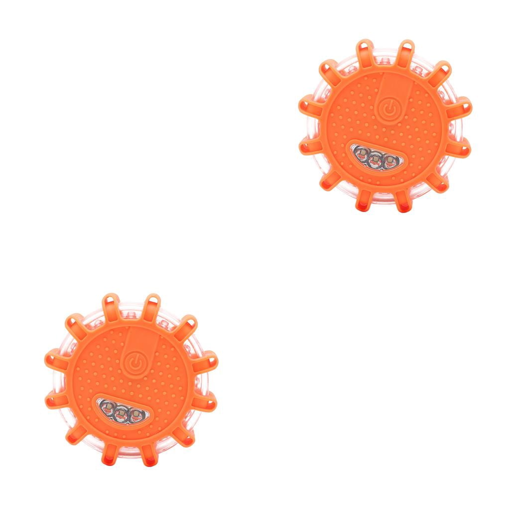 2 Feux Clignotants Solaires étanches - Mini LED Pour Voiture, Vélo, Moto - Adhésif Double Face - Rouge/bleu