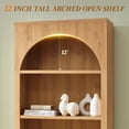 thumbnail image 6 of Aitjunz 77.6" Tall Pantry Cabinet, Kitchen Pantry Storage Cabinet with Adjustable Shelves, Open Storage and 2 Fluted Doors, Freestanding Kitchen Cabinet for Dining Room, Natural, 6 of 7