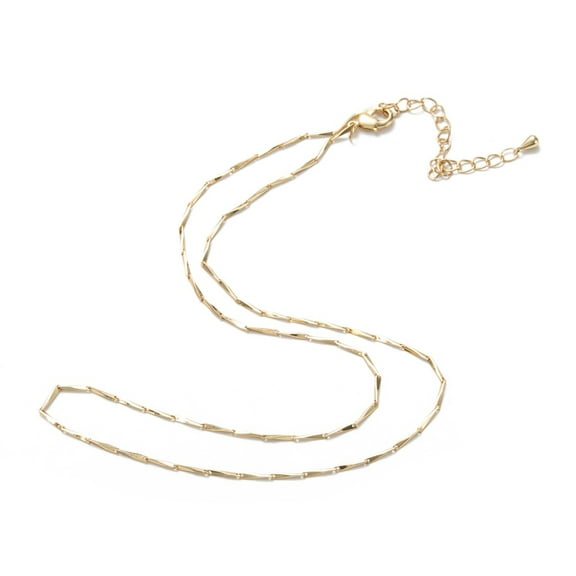 Brass Bar Link Chain Necklaces Long-Lasting Plated Real 18K golden Plated 16.14 inch(41cm)